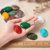 Crafans 14Pcs Oval Rose Quartz Jade Cabochons 40x30mm Flat Back Stone Beads Gemstone Cabochons Healing Power Stone Chakra Crystal for Jewelry Making view 4