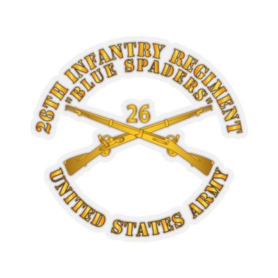 Kiss-Cut Stickers - Army - 26th Infantry Regiment - Blue Spaders w Infantry Br X 300 (2"x2", White)