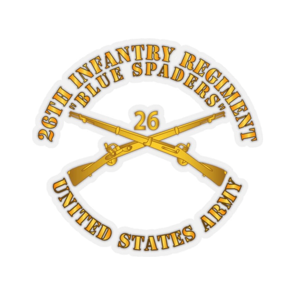 Kiss-Cut Stickers - Army - 26th Infantry Regiment - Blue Spaders w Infantry Br X 300 (2"x2", White)