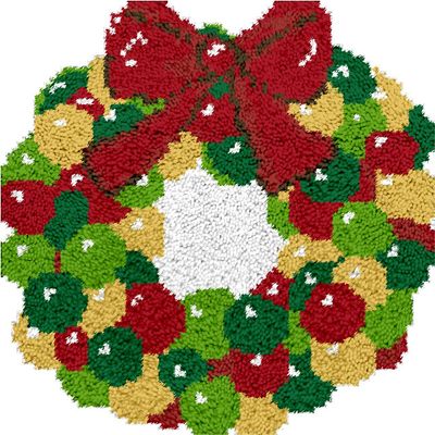 Yglnden Latch Hook Kit Rug DIY Throw Cover Crochet Needlework Printed Canvas Decor for Adults (Flower:52x38cm/20.5" X15)