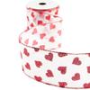 Red Hearts White Organza Wired Edge Valentine's Day Ribbon by Factory Direct Craft - Glitter Hearts Ribbon for Valentine Decorating and Displays - 18 Yards (6 spools, 3 Yards Each roll) view 1