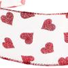 Red Hearts White Organza Wired Edge Valentine's Day Ribbon by Factory Direct Craft - Glitter Hearts Ribbon for Valentine Decorating and Displays - 18 Yards (6 spools, 3 Yards Each roll) view 3