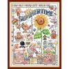 CaptainCrafts New Cross Stitch Kits Embroidery Kit Full Range Pre-Printed and Counted Fabrics Kits for Adults Beginners Home Decor (Stamped 11CT, Summer time) view 1
