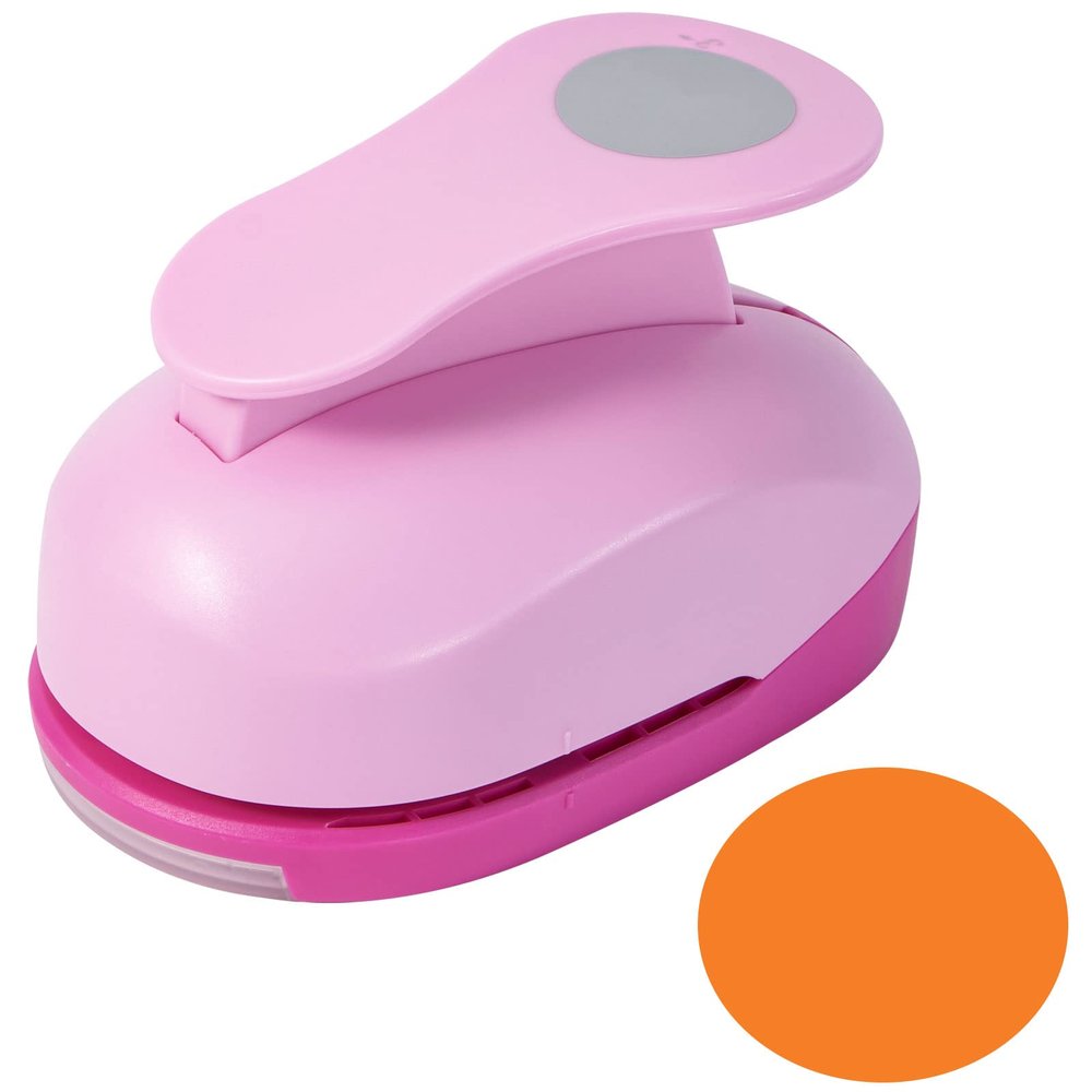 Katfort 3 Inch Circle Punch, Craft Hole Punch Shapes, Circle Punches for Paper Crafts, Cardstock, Brand Label, Gift Wrapping, Greeting Cards and Scrapbooks, Pink