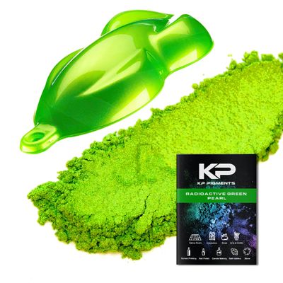 KP Pigments Radioactive Green Pearlescent 100% Pure Fine Mica Powder - Naturally Pigmented Multipurpose DIY Arts and Crafts, Dye, Soap Making, Cosmetics, Epoxy Resin, Paint, and More! 1 Kg