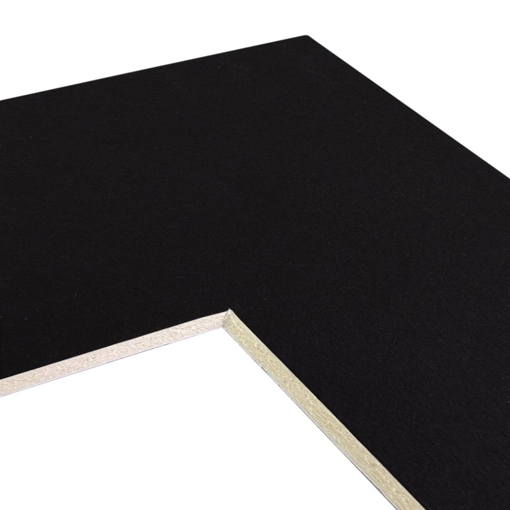 Craig Frames B221 Pre-cut Mat Board for 8.5x14 Print, 12x18, Smooth Black