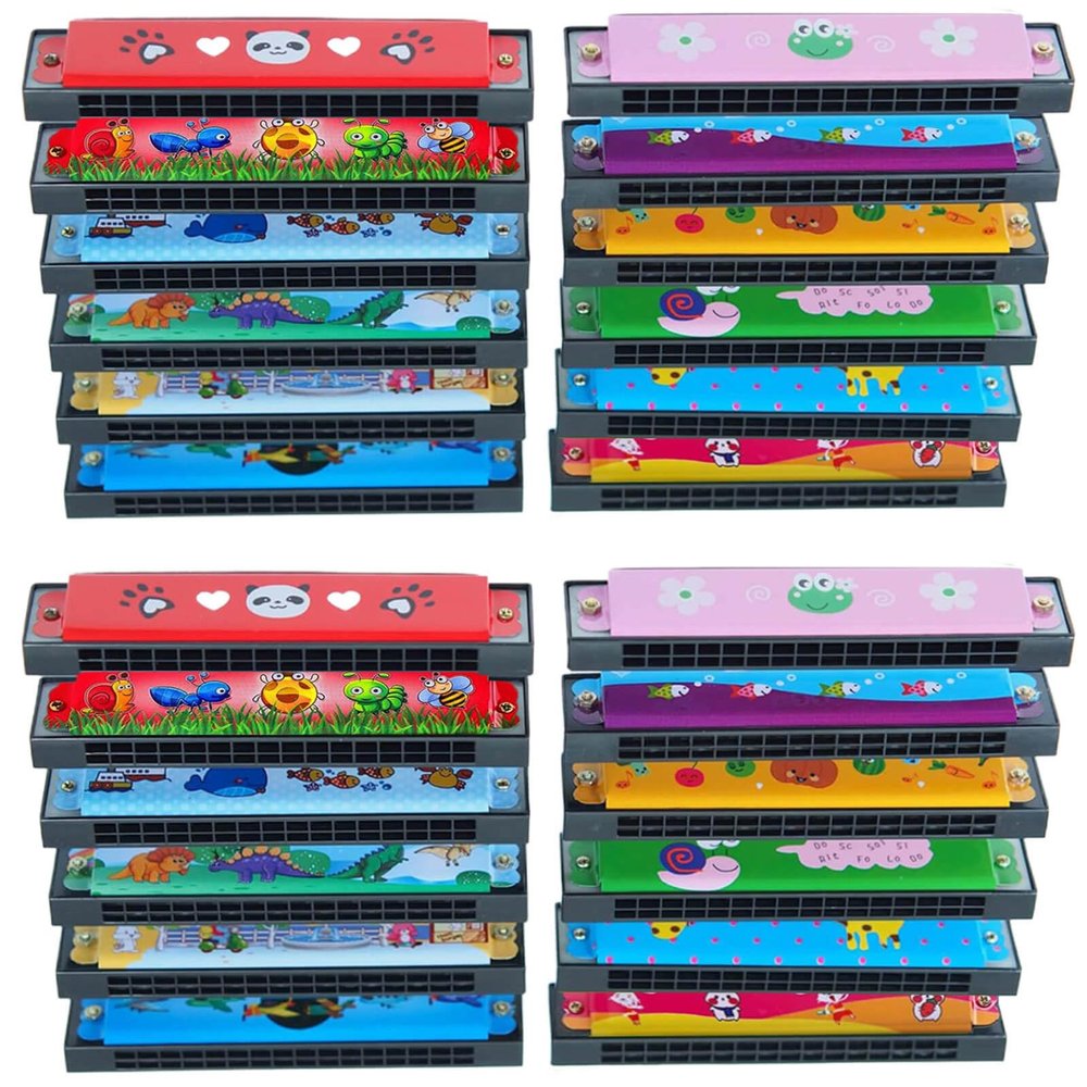 Harmonica for Kids Birthday Party Favors, 24Pcs Kids Harmonica Toy Gift, 16 Hole Toddler Harmonicas for Goodie Bags, Classroom Prizes & Stocking Stuffers