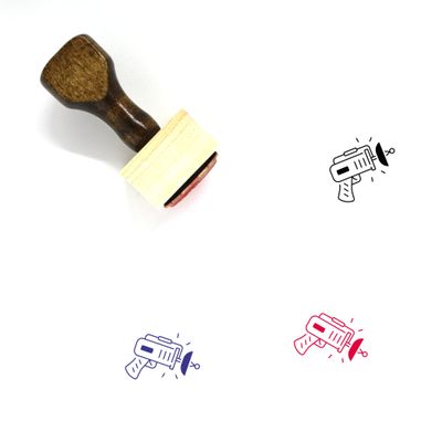 Space Gun Wooden Rubber Stamp No. 18 (1" x 1")