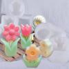 MEUMITY 4 PCS Flower Silicone Mold,3D flower Candle Mold Silicone DIY Flower Resin Casting Molds Making Wax Melt Molds Candle Soap 3D Resin Crafts for Cake Decorating view 2
