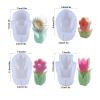 MEUMITY 4 PCS Flower Silicone Mold,3D flower Candle Mold Silicone DIY Flower Resin Casting Molds Making Wax Melt Molds Candle Soap 3D Resin Crafts for Cake Decorating view 4