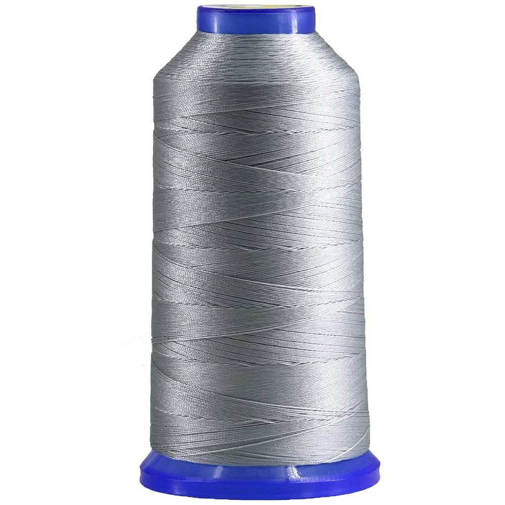 Selric [1200Yards / 26 Colors Available] Tex 135 Bonded Nylon Thread for Leather Sewing 420D/3 T135#138 Heavy Duty Upholstery Thread for Leather and Other Heavy FabricSilver