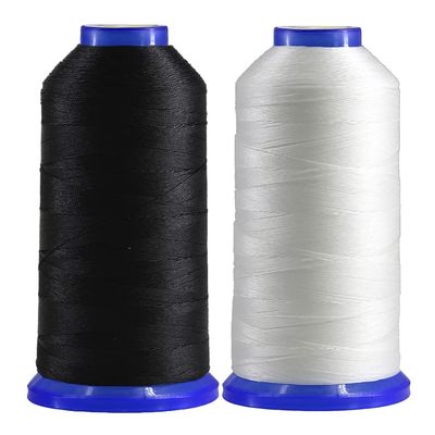 Selric [2400Yards / Black + White] Pack of 2 Tex 135 Bonded Nylon Thread for Leather Sewing 420D/3 T135#138 Heavy Duty Upholstery Thread for Leather and Other Heavy Fabric