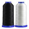 Selric [2400Yards / Black + White] Pack of 2 Tex 135 Bonded Nylon Thread for Leather Sewing 420D/3 T135#138 Heavy Duty Upholstery Thread for Leather and Other Heavy Fabric view 1