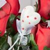 Group of 6 Red Polka Dot White Heart Floral Picks by Factory Direct Craft for Valentines Day Arrangements and Sweetest Day Displays view 3