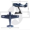 Daron Postage Stamp PS5351-3 F4F Wildcat USN USS Petrof Bat #6 1/87 Scale Diecast Display Model with Stand view 3