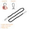 uxcell Purse Chain Strap, 24" Leather Iron Flat Chain Strap Handbag Chains Purse Straps Replacement Strap, Black + Silver Tone view 2