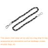 uxcell Purse Chain Strap, 24" Leather Iron Flat Chain Strap Handbag Chains Purse Straps Replacement Strap, Black + Silver Tone view 3