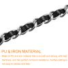 uxcell Purse Chain Strap, 24" Leather Iron Flat Chain Strap Handbag Chains Purse Straps Replacement Strap, Black + Silver Tone view 4