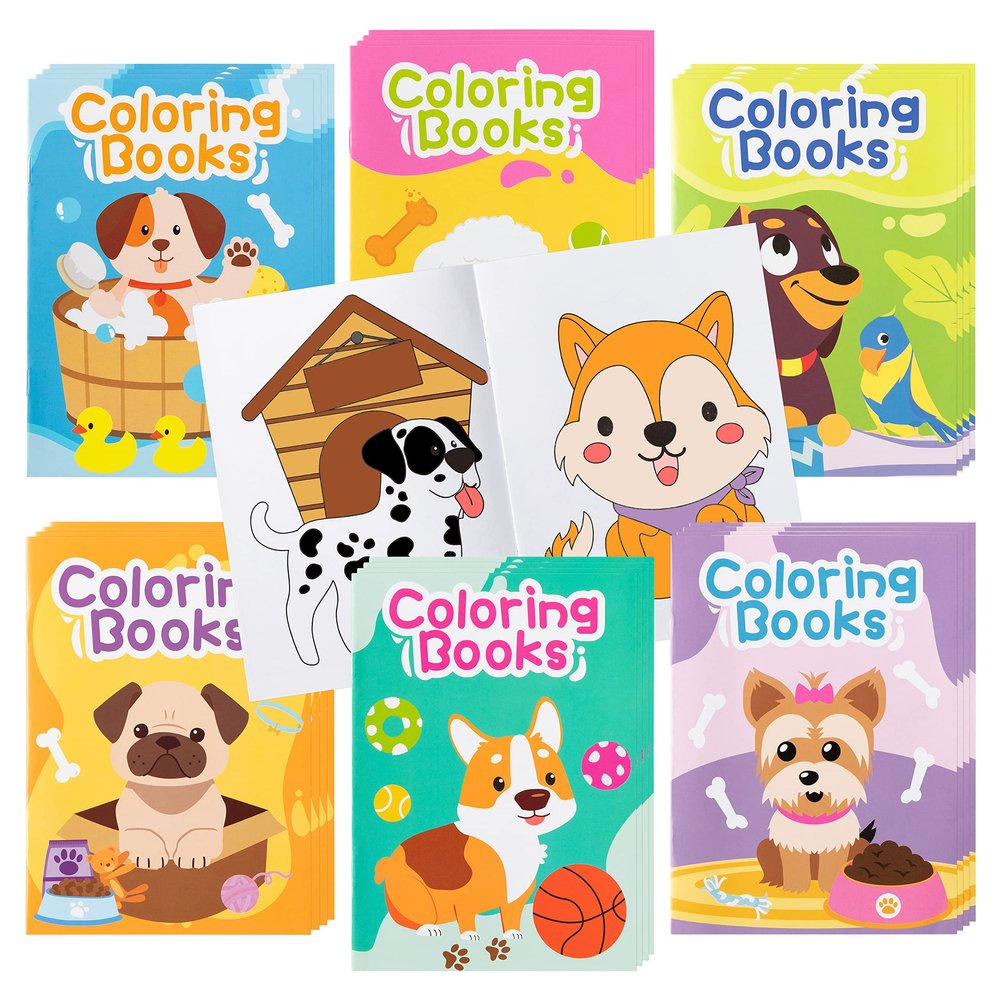 DGjianfei 24PCS Coloring Books Bulk for Kids Animal DIY Art Drawing Book (Dog)