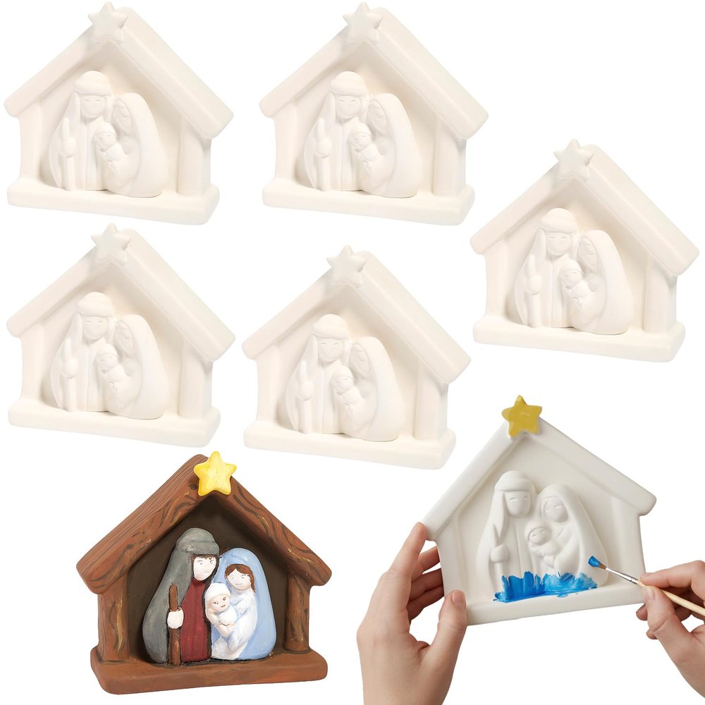 DIY Ceramic Nativity Stables, 12 Pieces