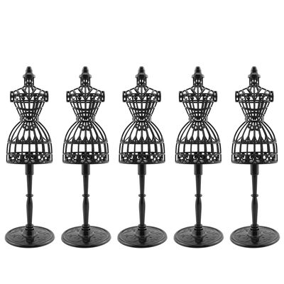 JCBIZ 5pcs Doll Clothes Model Rack Black 220mm Hollow Art Model Frame Clothes Gown Display Mini Mannequin Model for Doll Toy Display