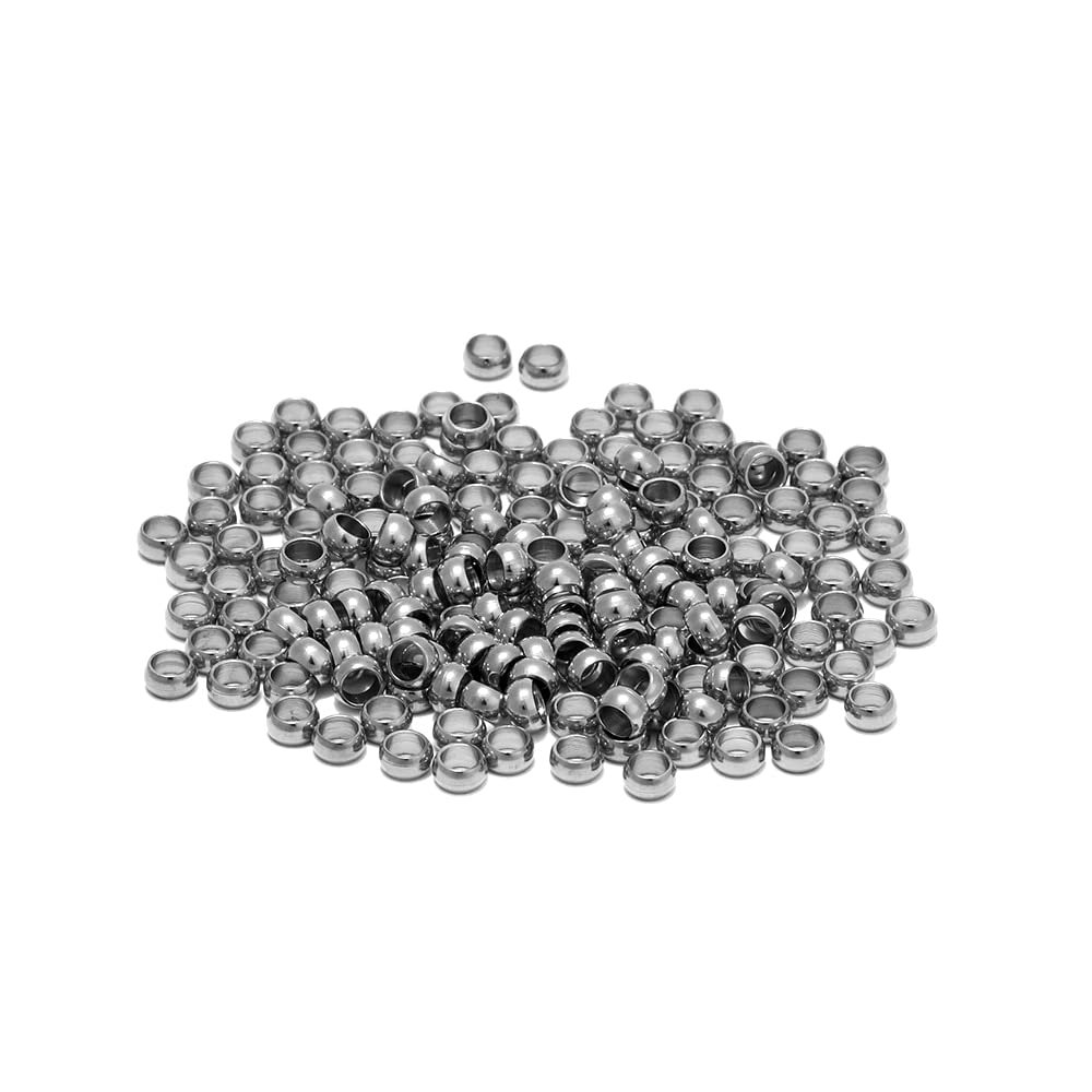 100pcs Stainless Steel Positioning Spacer Beads Ball Stopper Crimp End Beads for DIY Bracelets Jewelry Making Necklace Supplies ( Color : Steel , Size : 2mm )