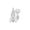 Hero Arts DF100 Space Rocket Fancy Dies Steel Die Set view 1