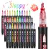 Banral Double Line Outline Pens Shimmer Markers, 36 Colors Metallic Glitter Outliner Pen Set for Art Crafts view 1