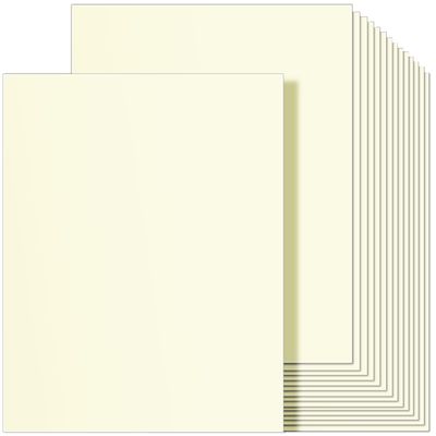 Ohuhu Cream-Colored Cardstock Paper, 100 Sheets - 8.5" x 11" Heavyweight 80 lb/216 gsm Card Stock for Crafts and DIY Card Making