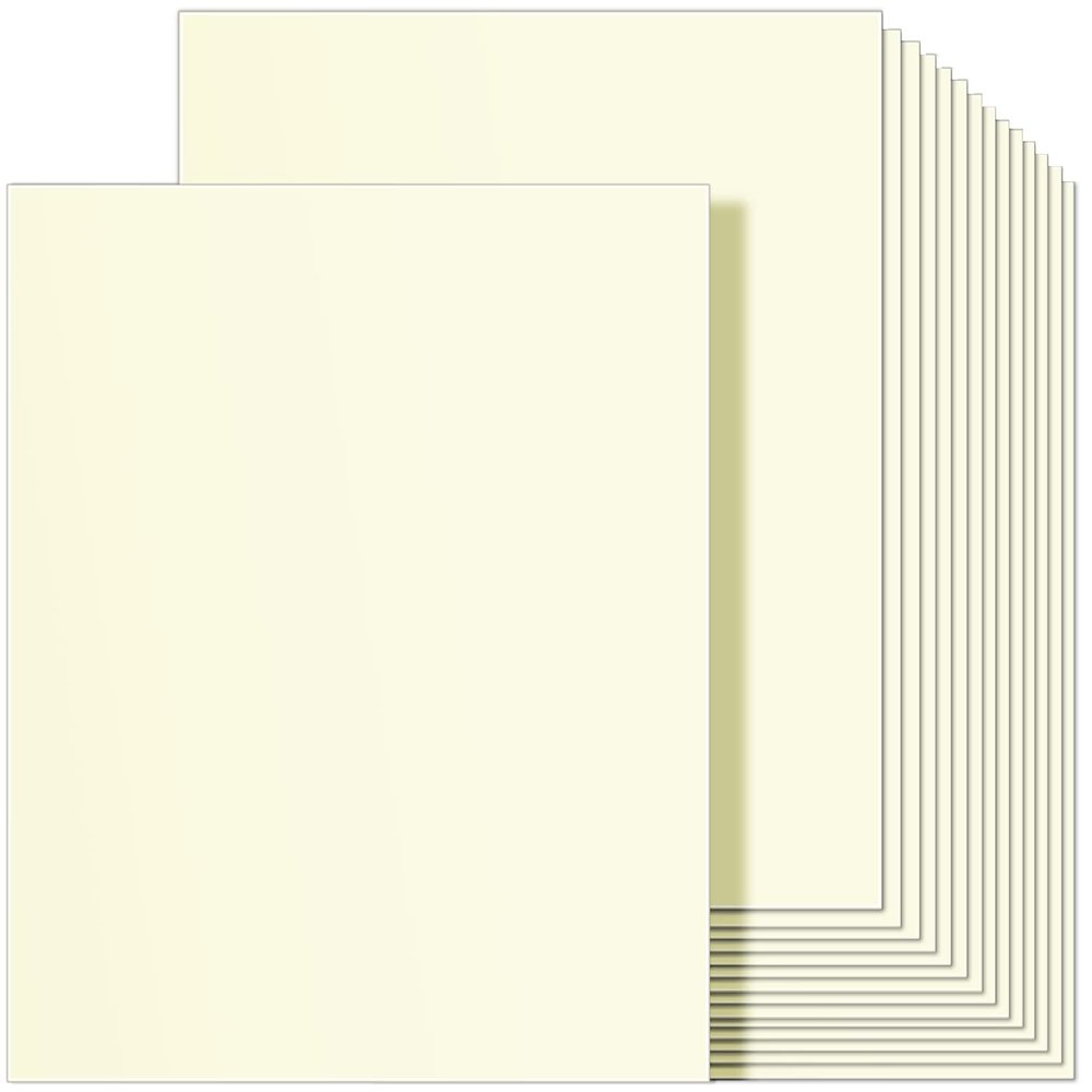 Ohuhu Cream-Colored Cardstock Paper, 100 Sheets - 8.5" x 11" Heavyweight 80 lb/216 gsm Card Stock for Crafts and DIY Card Making