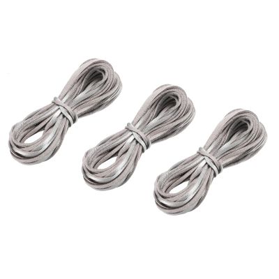 uxcell Leather Cord, 5.47 Yards 2.6mm Flat Suede String Strip for Purse Handbag Shoelace DIY Crafts Bracelet Making, Silver Tone 3Pcs