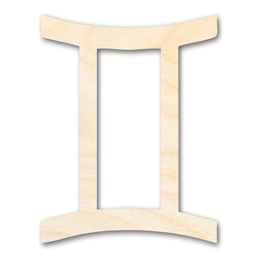 Unfinished Wood Gemini Sign Shape Zodiac Craft up to 46" 10" / 1/4"