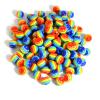 100 Rainbow Stripe 8mm Round Plastic Acrylic Jewelry Resin Beads with Red Orange Yellow Green Blue Opaque Striped Lines view 1
