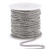 33 Feet Stainless Steel Rolo Box Chain, 3.5mm Wide 304 Stainless Steel Round Rolo Link Chains Roll Bulk for Jewelry Making view 1