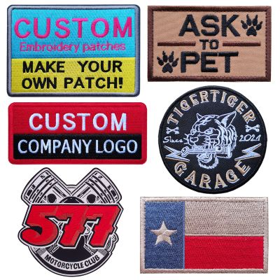 Custom Embroidery Patches, Personalized Morale Patches, Any Size or Logo can be Customized, Hook and Loop Sew on Iron on