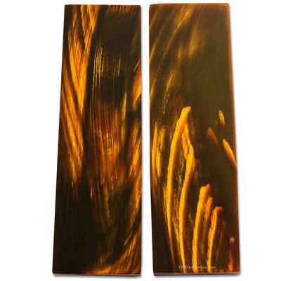 Buffalo Horn Handle Scales - (Flat Top) - (Amber/Brown) - (5.0 x 1.50 x 0.25)
