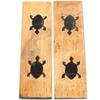 Buffalo Horn Handle Scales - (Unique Turtle Graphic) - (Black/Brown/Tan) - (5.0 x 1.50 x 0.187) view 1
