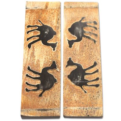 Buffalo Horn Handle Scales - (Unique Camel Graphic) - (Black/Brown/Tan) - (5.0 x 1.50 x 0.25)