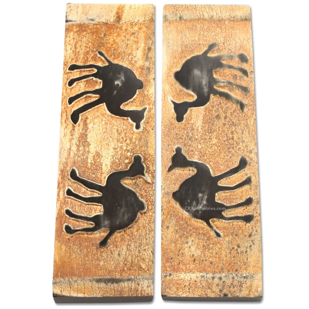 Buffalo Horn Handle Scales - (Unique Camel Graphic) - (Black/Brown/Tan) - (5.0 x 1.50 x 0.25)
