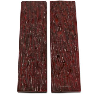 Buffalo Horn Handle Scales - (Stag Jigged) - (Wine Red) - (4.50 x 1.25 x 0.25)