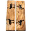 Buffalo Horn Handle Scales - (Unique Ostrich Graphic) - (Black/Brown/Tan) - (4.50 x 1.25 x 0.187) view 1