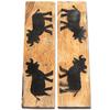 Buffalo Horn Handle Scales - (Unique Ox Graphic) - (Black/Brown/Tan) - (4.50 x 1.25 x 0.187) view 1