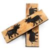 Buffalo Horn Handle Scales - (Unique Ox Graphic) - (Black/Brown/Tan) - (4.50 x 1.25 x 0.187) view 2