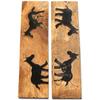 Buffalo Horn Handle Scales - (Unique Donkey Graphic) - (Black/Brown/Tan) - (4.50 x 1.25 x 0.187) view 1