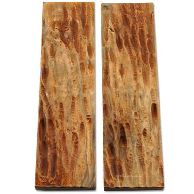 Buffalo Horn Handle Scales - (Stag Jigged) - (Antique) - (4.50 x 1.25 x 0.25)