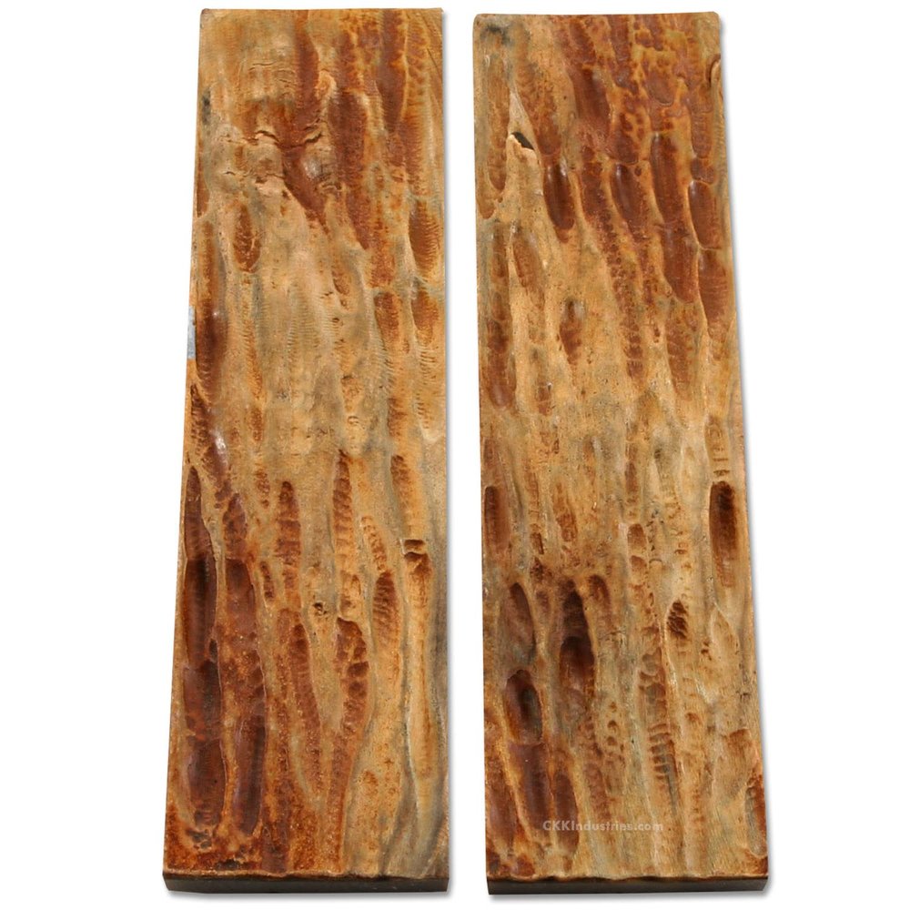 Buffalo Horn Handle Scales - (Stag Jigged) - (Antique) - (4.50 x 1.25 x 0.25)