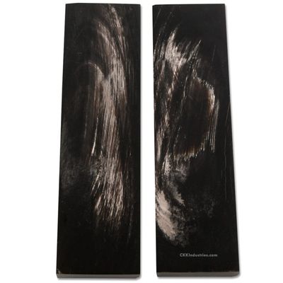 Buffalo Horn Handle Scales - (Flat Top) - (Black/White) - (5.0 x 1.50 x 0.25)