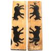 Buffalo Horn Handle Scales - (Unique Wolf Graphic) - (Black/Brown/Tan) - (4.50 x 1.25 x 0.187) view 1