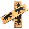 Buffalo Horn Handle Scales - (Unique Wolf Graphic) - (Black/Brown/Tan) - (4.50 x 1.25 x 0.187) view 2