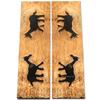 Buffalo Horn Handle Scales - (Unique Donkey Graphic) - (Black/Brown/Tan) - (5.0 x 1.50 x 0.187) view 1
